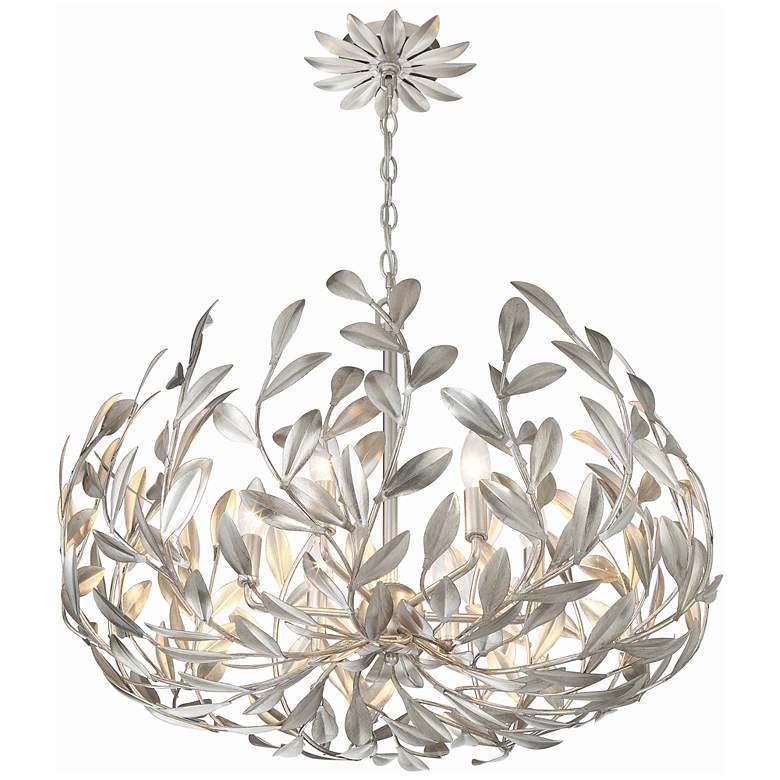Image 6 Crystorama Broche 6 Light Antique Silver Chandelier more views