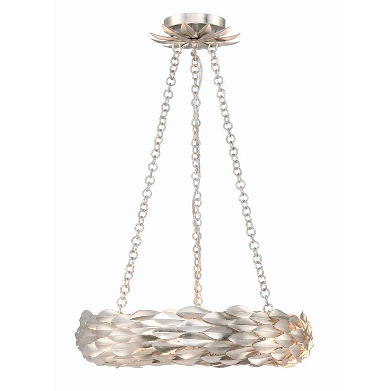 Image 2 Crystorama Broche 6 Light Antique Silver Chandelier more views