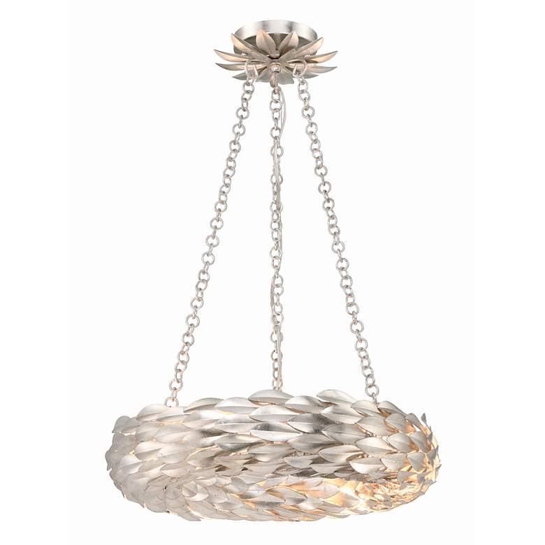 Image 4 Crystorama Broche 6 Light Antique Silver Chandelier more views