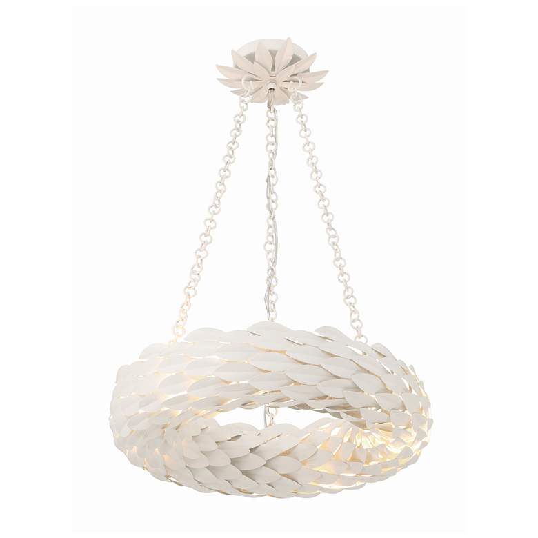 Image 1 Crystorama Broche 6 Light Matte White Chandelier