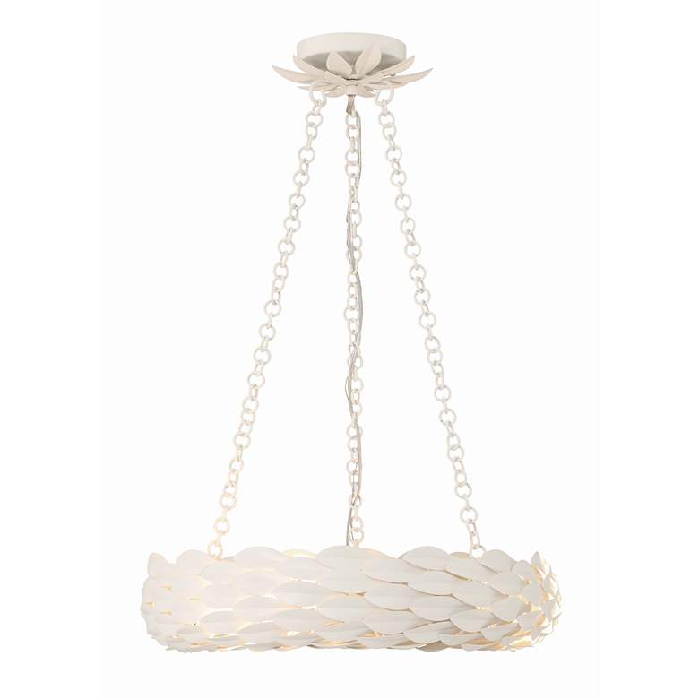 Image 2 Crystorama Broche 6 Light Matte White Chandelier more views