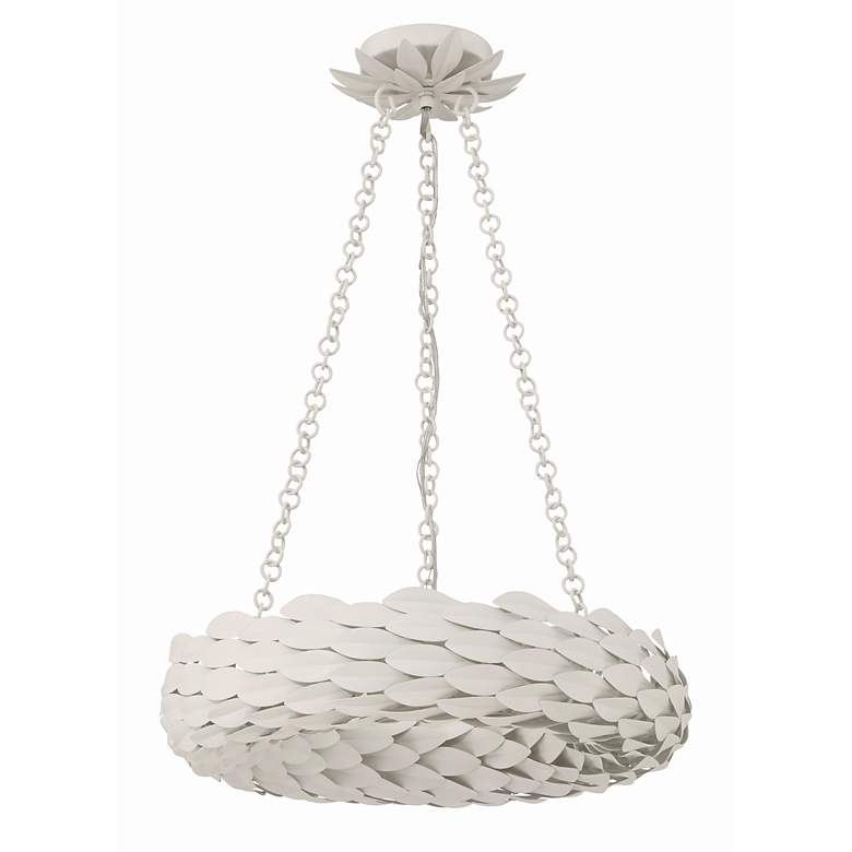 Image 3 Crystorama Broche 6 Light Matte White Chandelier more views