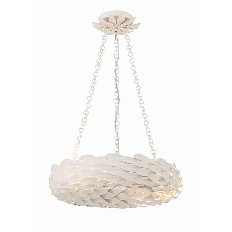 Image 4 Crystorama Broche 6 Light Matte White Chandelier more views