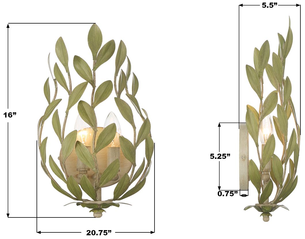 Image 7 Crystorama Broche 8.25'' Champagne Green Tea Sconce more views