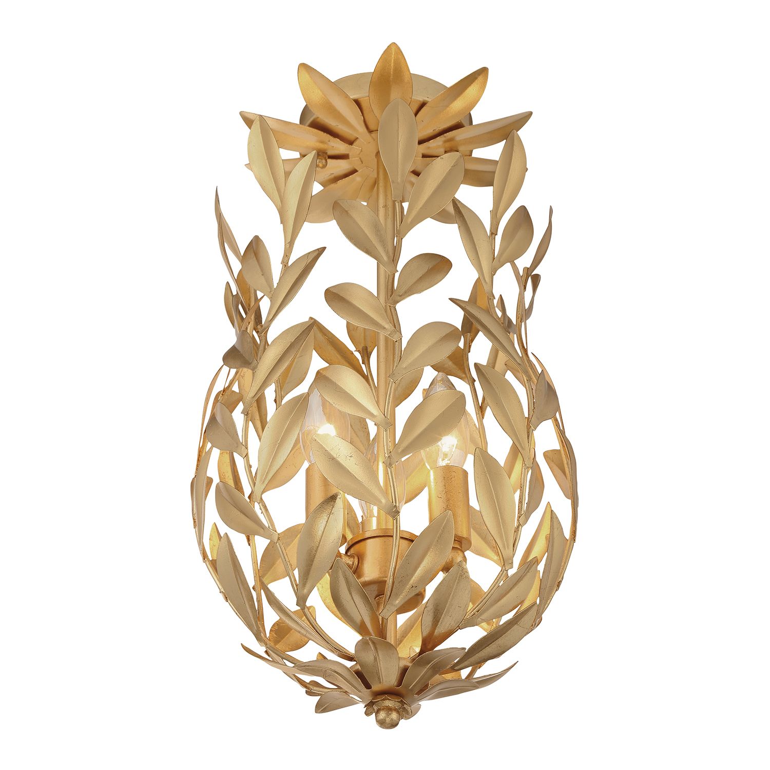Image 7 Crystorama Broche 9.5'' Antique Gold Semi Flush Mount more views