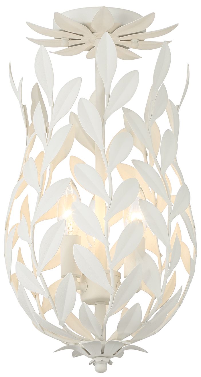 Image 2 Crystorama Broche 9.5'' Matte White Semi Flush Mount