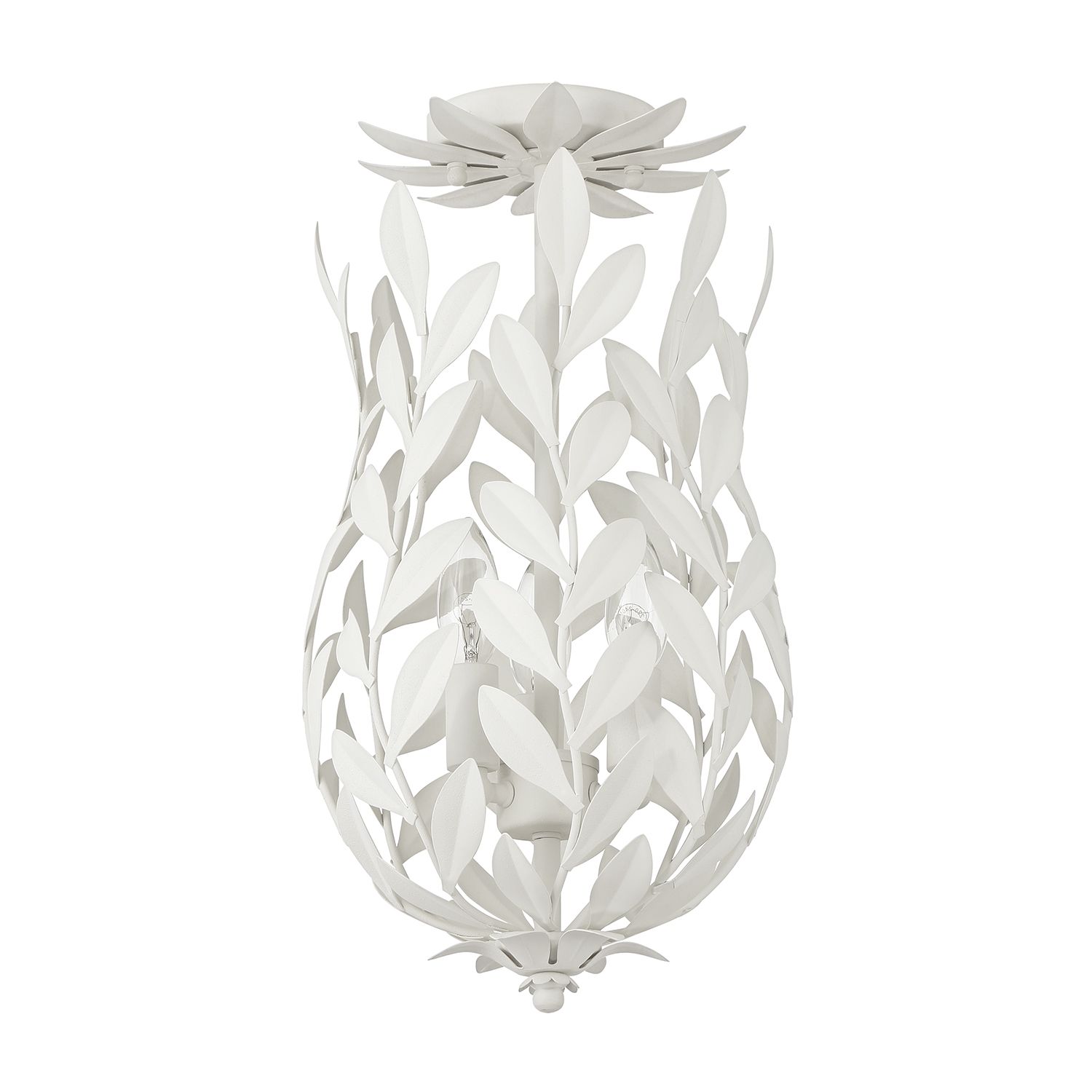 Image 5 Crystorama Broche 9.5'' Matte White Semi Flush Mount more views