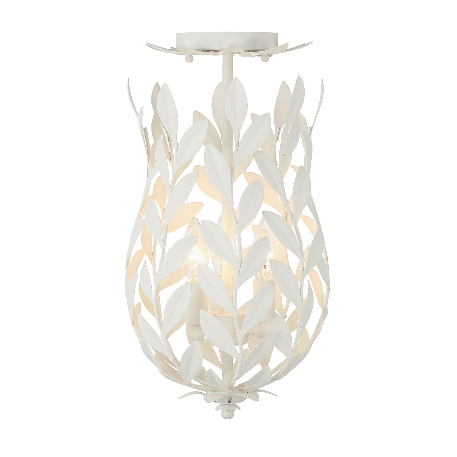 Image 6 Crystorama Broche 9.5'' Matte White Semi Flush Mount more views