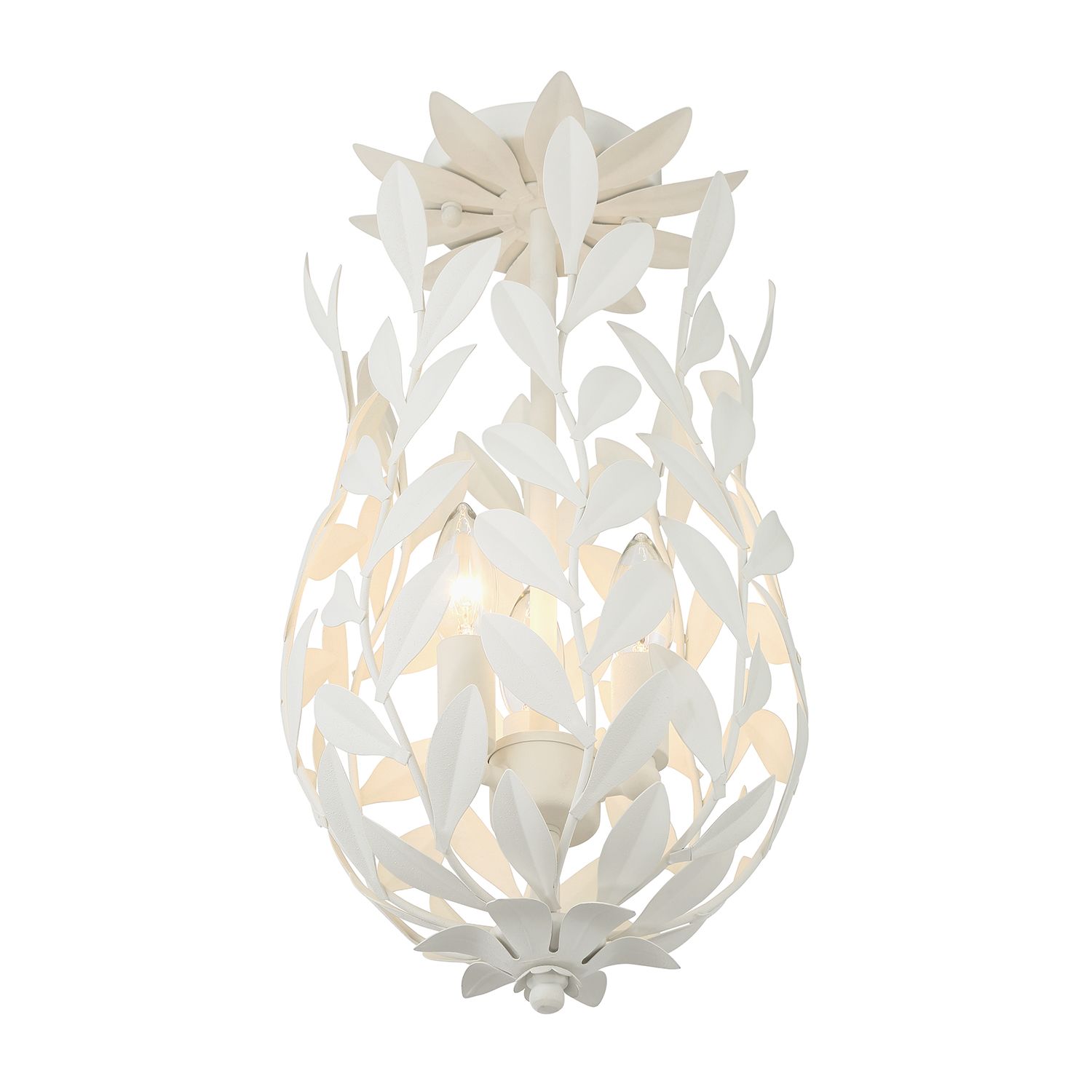 Image 7 Crystorama Broche 9.5'' Matte White Semi Flush Mount more views