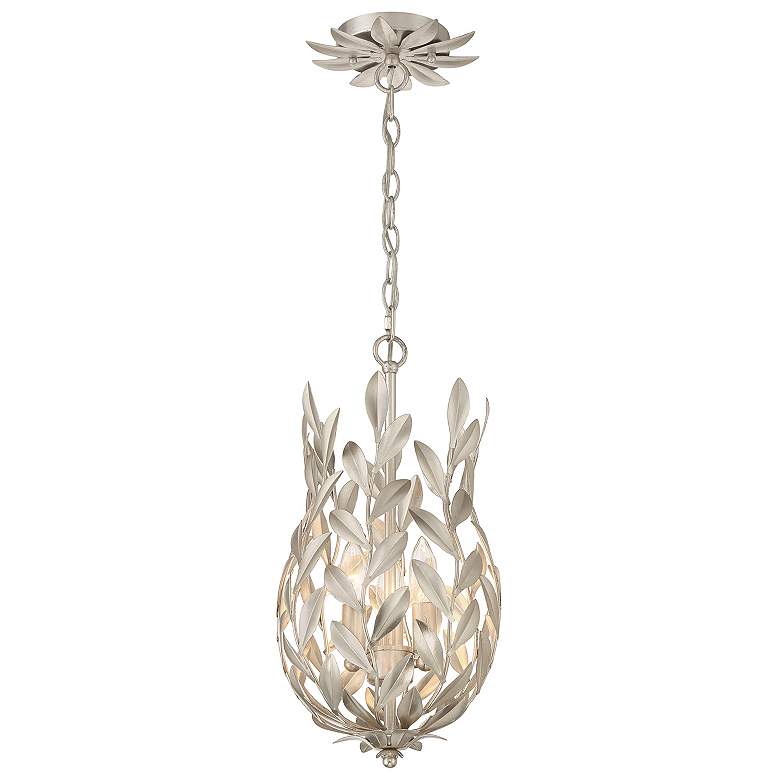 Image 2 Crystorama Broche 9 1/2" Wide Antique Silver Mini Pendant