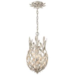 Crystorama Broche 9 1/2" Wide Antique Silver Mini Pendant