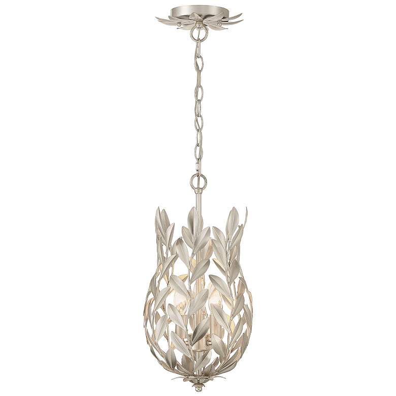 Image 4 Crystorama Broche 9 1/2" Wide Antique Silver Mini Pendant more views