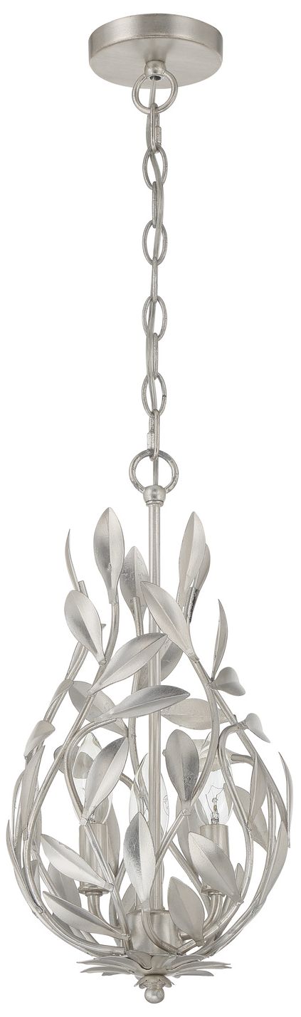 Image 2 Crystorama Broche 9'' Antique Silver Chandelier more views