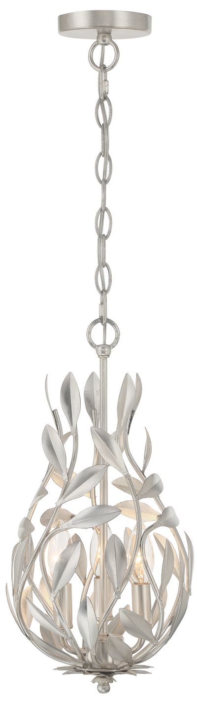 Image 3 Crystorama Broche 9'' Antique Silver Chandelier more views