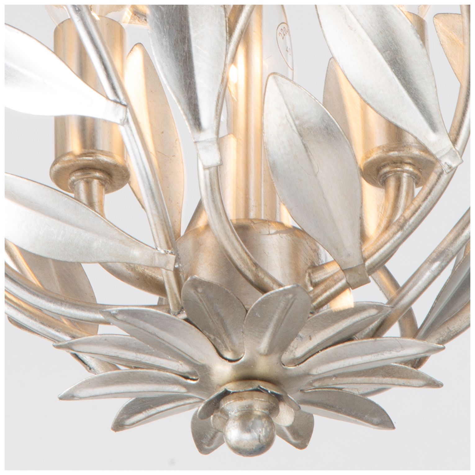 Crystorama Broche 9'' Antique Silver Semi Flush Mount