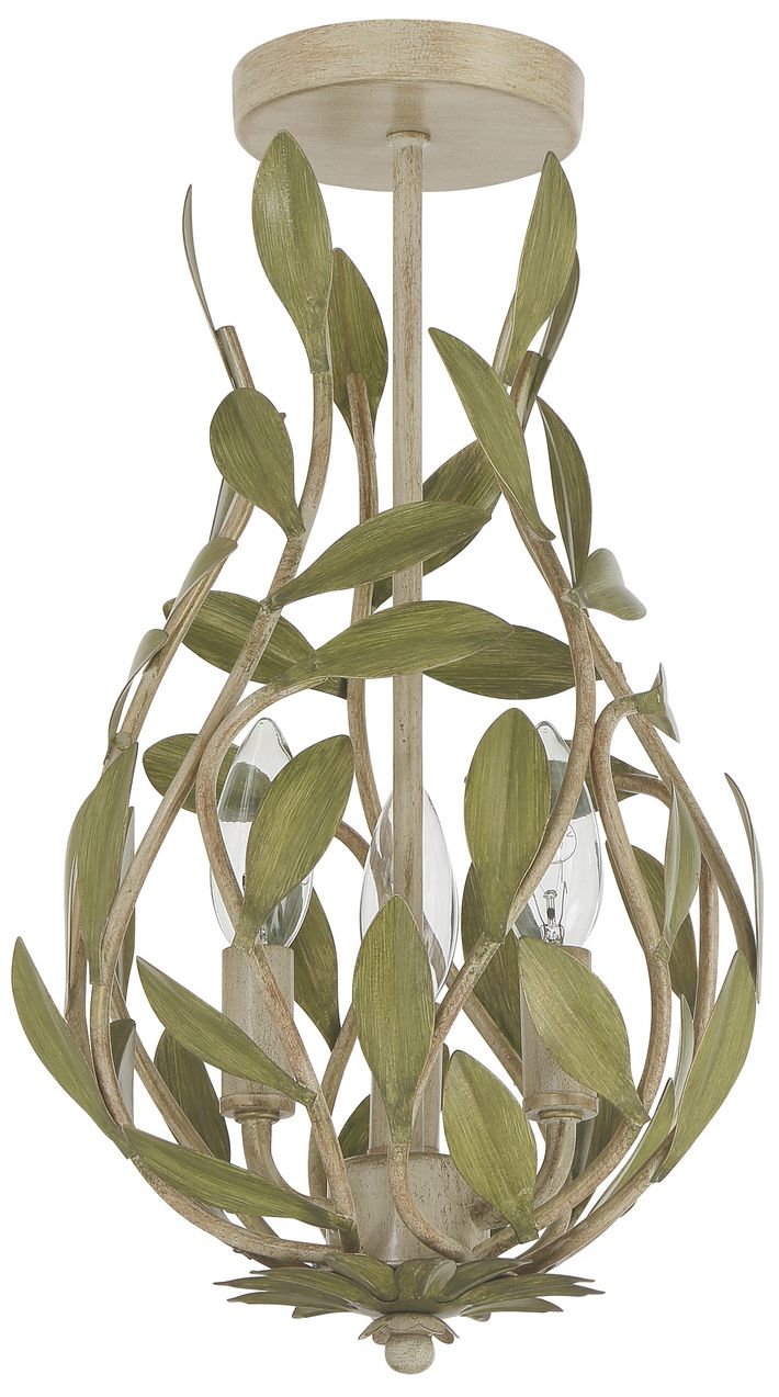 Image 3 Crystorama Broche 9'' Champagne Green Tea Semi Flush Mount more views