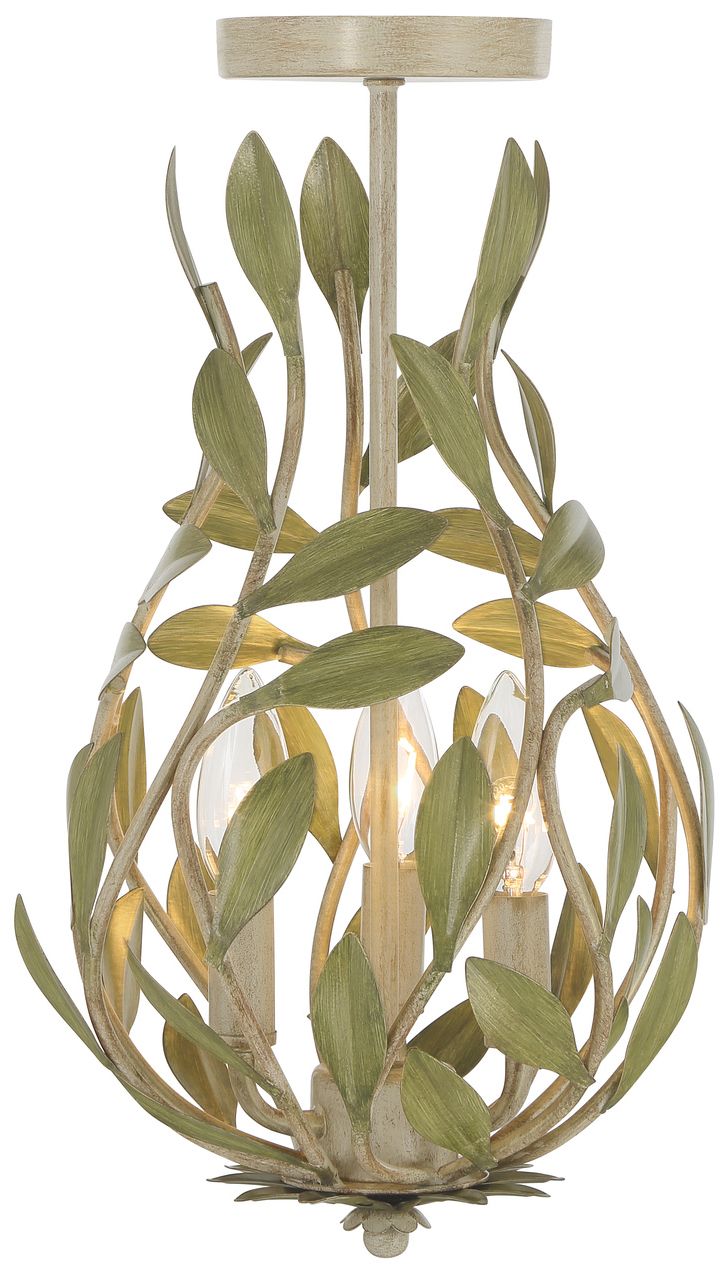 Image 4 Crystorama Broche 9'' Champagne Green Tea Semi Flush Mount more views