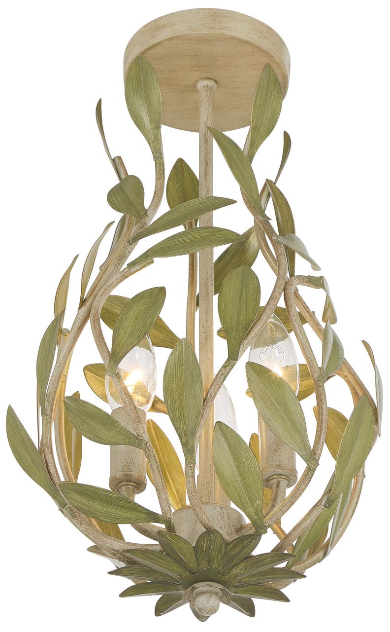 Image 5 Crystorama Broche 9'' Champagne Green Tea Semi Flush Mount more views