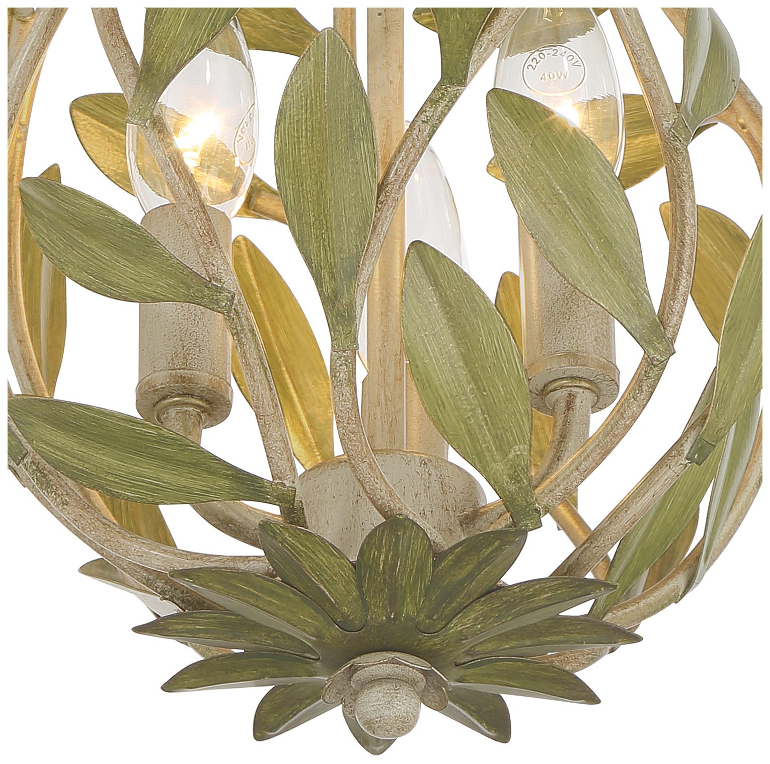 Image 6 Crystorama Broche 9'' Champagne Green Tea Semi Flush Mount more views