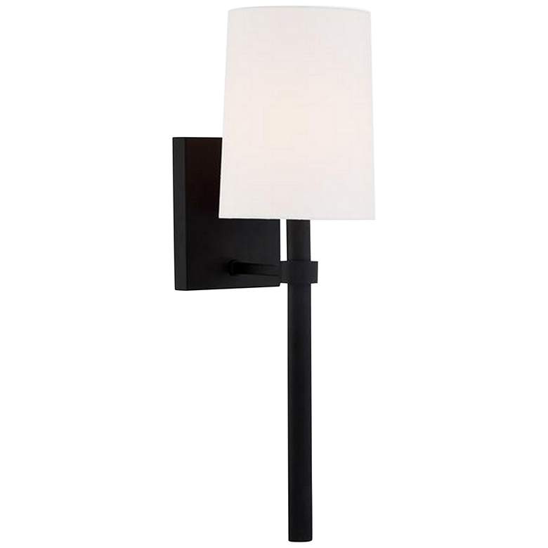 Image 1 Crystorama Bromley 18 1/4" High Black Forged Wall Sconce