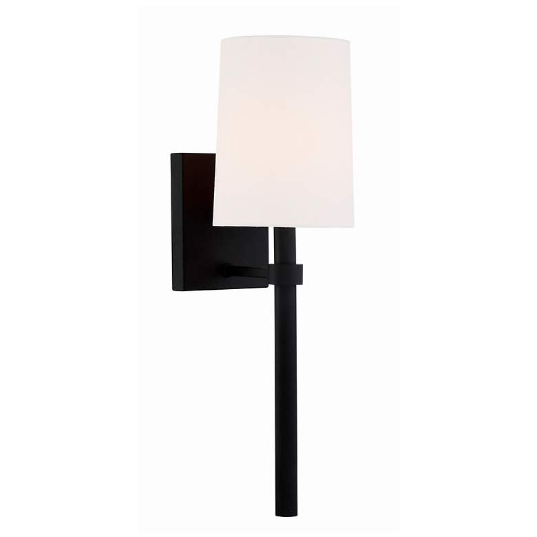 Image 1 Crystorama Bromley 18 1/4 inch High Black Forged Wall Sconce