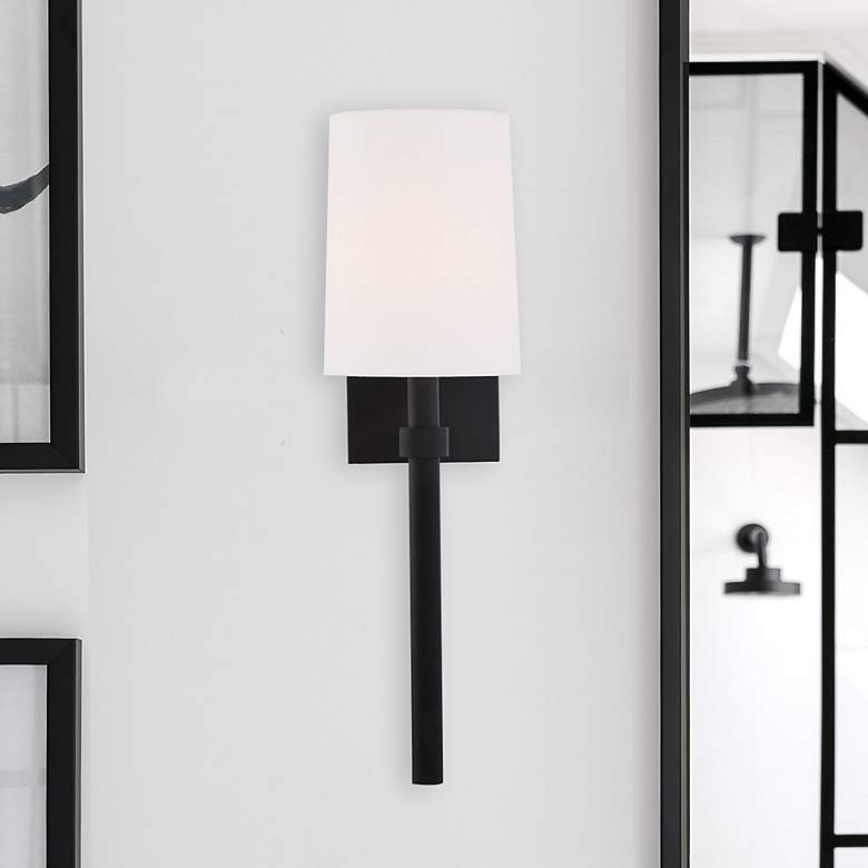 Image 7 Crystorama Bromley 18 1/4" High Black Forged Wall Sconce more views