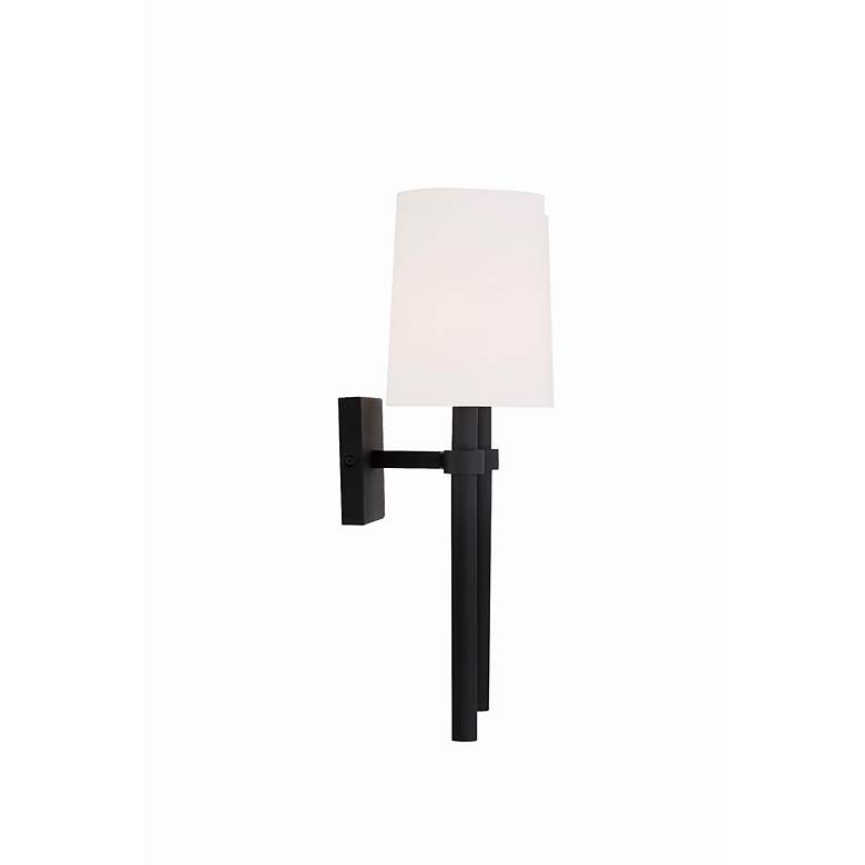 Image 2 Crystorama Bromley 18 1/4 inchH Black Forged 2-Light Wall Sconce more views