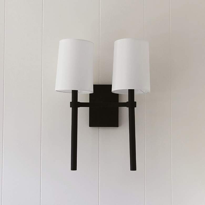 Image 7 Crystorama Bromley 18 1/4"H Black Forged 2-Light Wall Sconce more views
