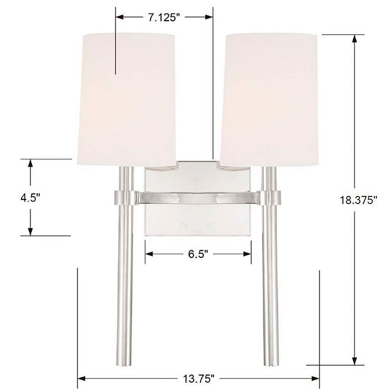 Image 6 Crystorama Bromley 18 1/4"H Polished Nickel 2-Light Sconce more views