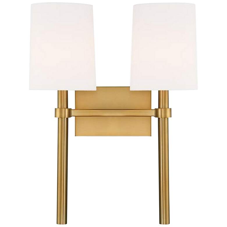 Image 1 Crystorama Bromley 18 1/4"H Vibrant Gold 2-Light Wall Sconce