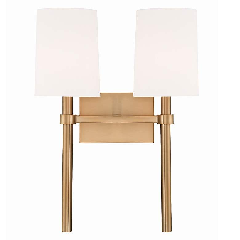 Image 1 Crystorama Bromley 18 1/4"H Vibrant Gold 2-Light Wall Sconce
