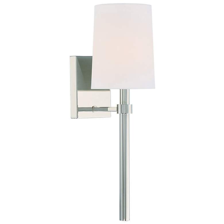 Image 1 Crystorama Bromley 18 inch High Polished Nickel Wall Sconce