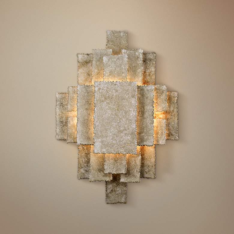 Image 1 Crystorama Bronson 16 1/2" High Oxidized Silver Wall Sconce