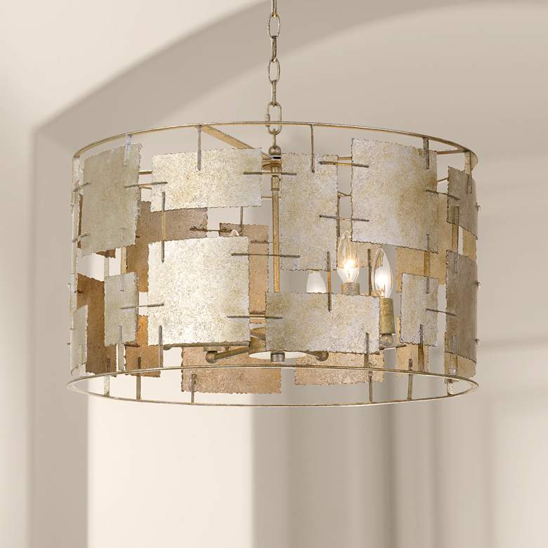 Image 1 Crystorama Bronson 22 3/4" Wide Oxidized Silver Chandelier