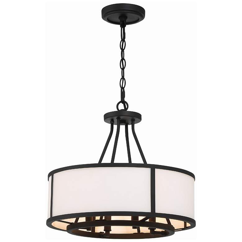 Image 1 Crystorama Bryant 18" Wide Black Forged Drum Chandelier