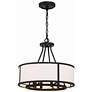 1_Crystorama Bryant 18" Wide Black Forged Drum Chandelier