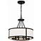 Crystorama Bryant 18" Wide Black Forged Drum Chandelier