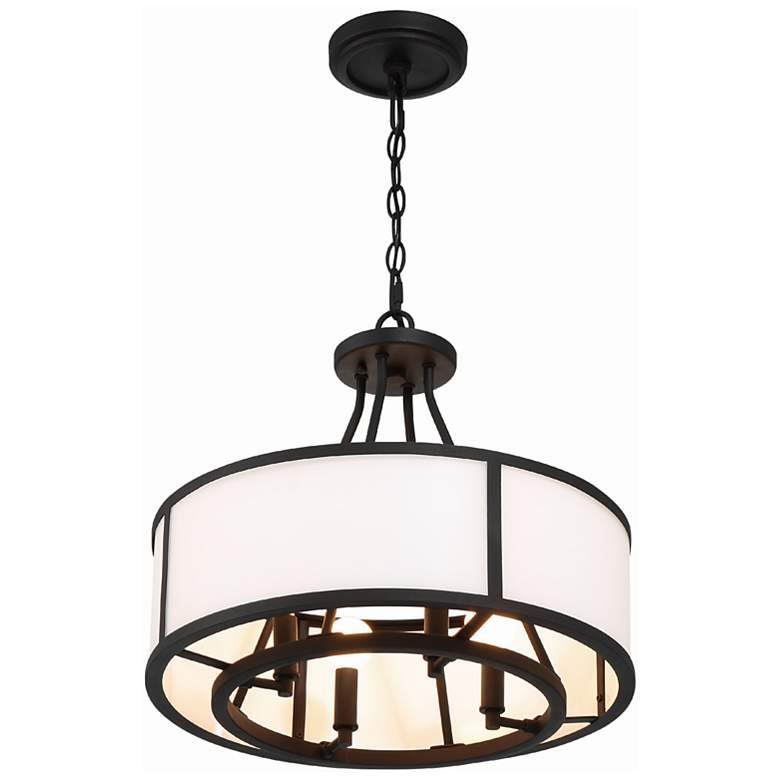 Image 2 Crystorama Bryant 18" Wide Black Forged Drum Chandelier more views