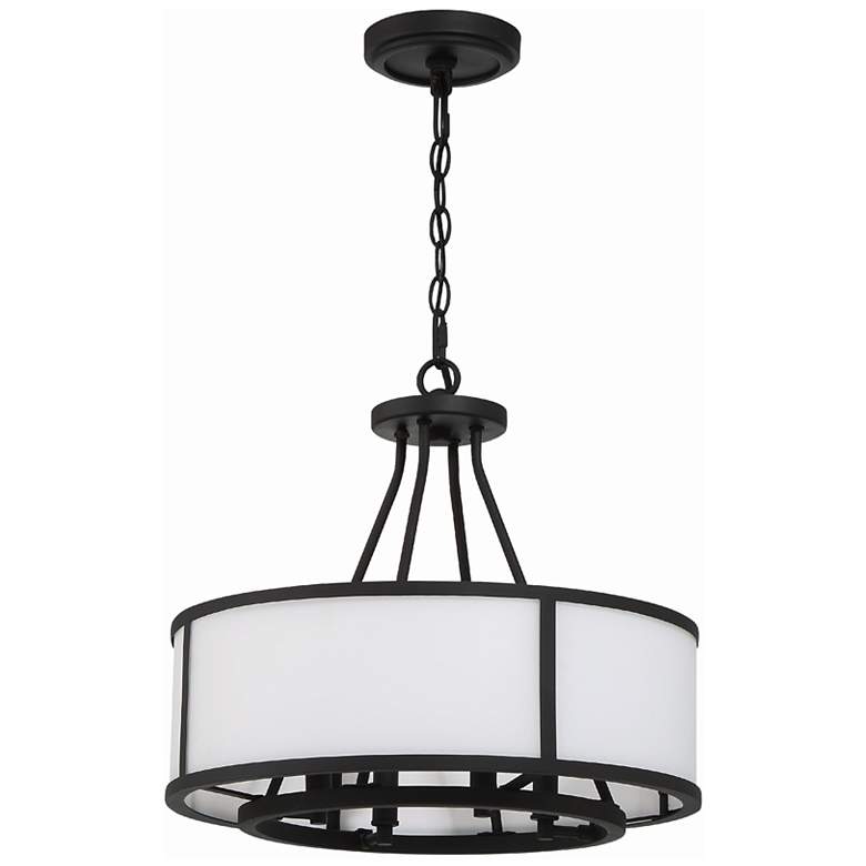 Image 3 Crystorama Bryant 18" Wide Black Forged Drum Chandelier more views