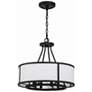 3_Crystorama Bryant 18" Wide Black Forged Drum Chandelier more views