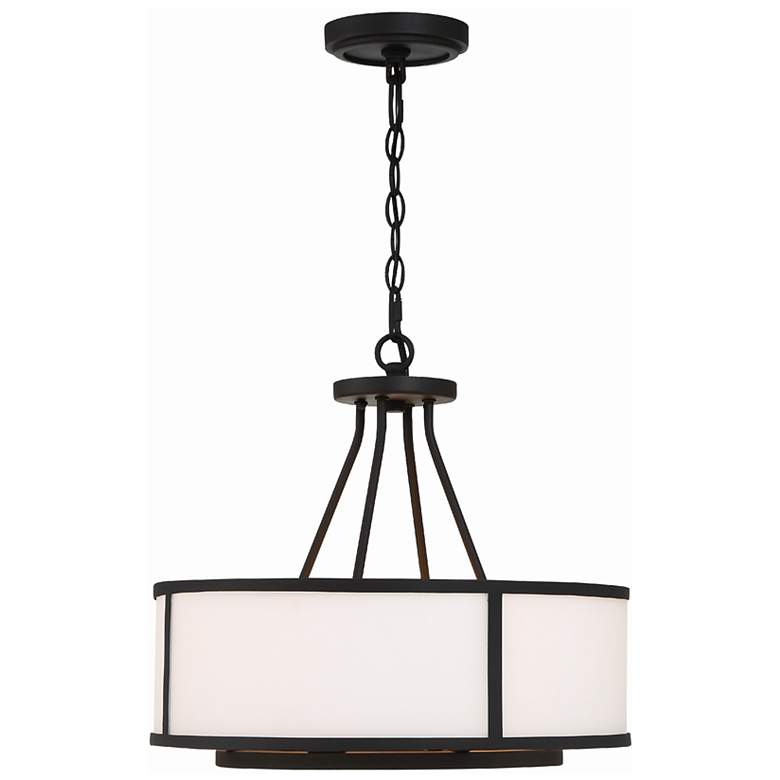 Image 4 Crystorama Bryant 18" Wide Black Forged Drum Chandelier more views