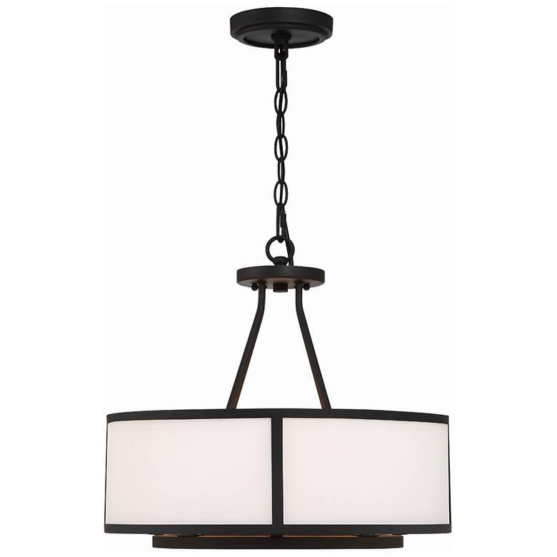 Image 5 Crystorama Bryant 18" Wide Black Forged Drum Chandelier more views
