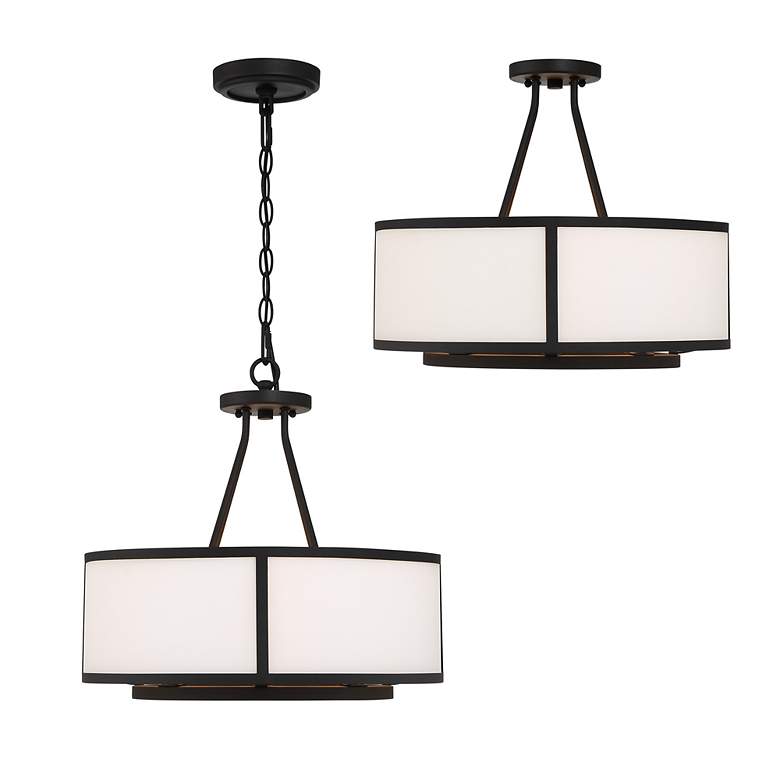 Image 6 Crystorama Bryant 18" Wide Black Forged Drum Chandelier more views