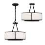6_Crystorama Bryant 18" Wide Black Forged Drum Chandelier more views