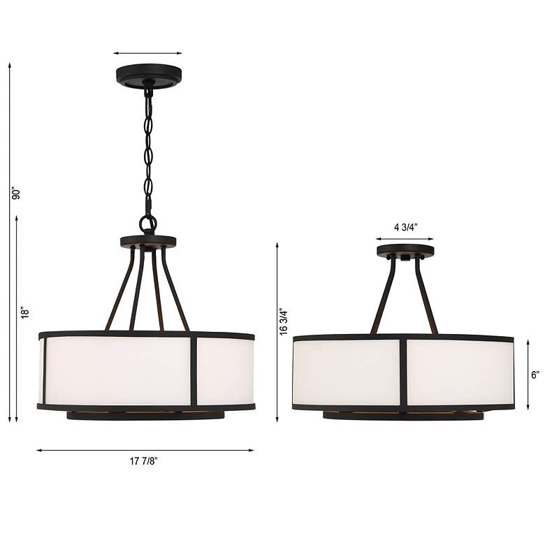Image 7 Crystorama Bryant 18" Wide Black Forged Drum Chandelier more views