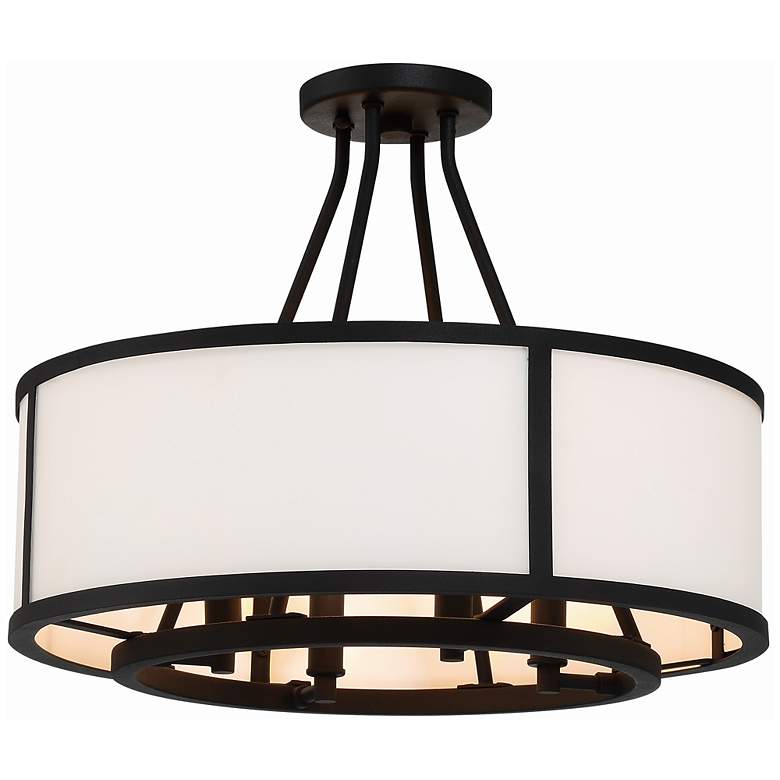 Image 1 Crystorama Bryant 18"W Black Forged 4-Light Ceiling Light