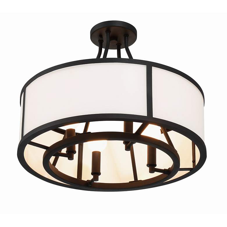Image 3 Crystorama Bryant 18"W Black Forged 4-Light Ceiling Light more views