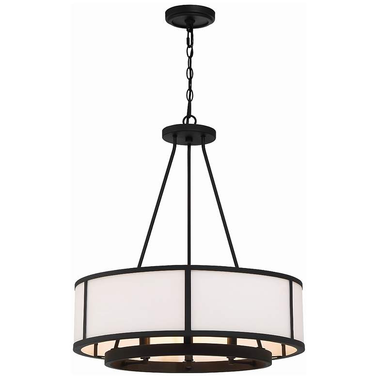Image 3 Crystorama Bryant 24"W Black Forged 6-Light Drum Chandelier