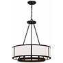 3_Crystorama Bryant 24"W Black Forged 6-Light Drum Chandelier