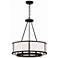 Crystorama Bryant 24"W Black Forged 6-Light Drum Chandelier